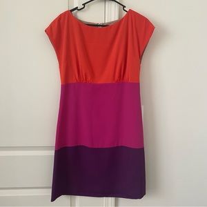 Eliza J Color Block Lined Shift Dress size 8